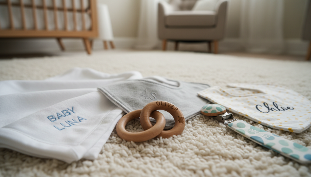 découvrez des accessoires pour bébé personnalisés uniques et originaux, parfaits pour offrir ou embellir le quotidien de votre tout-petit avec une touche personnalisée.