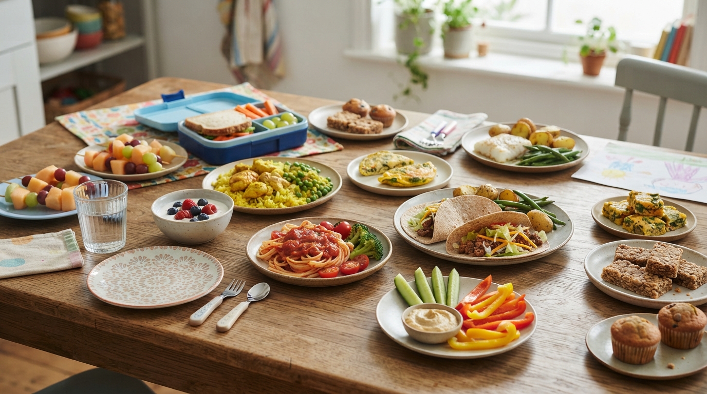 découvrez une semaine de menus familiaux adaptés aux enfants, avec des idées faciles et gourmandes pour le déjeuner, le dîner et le goûter.